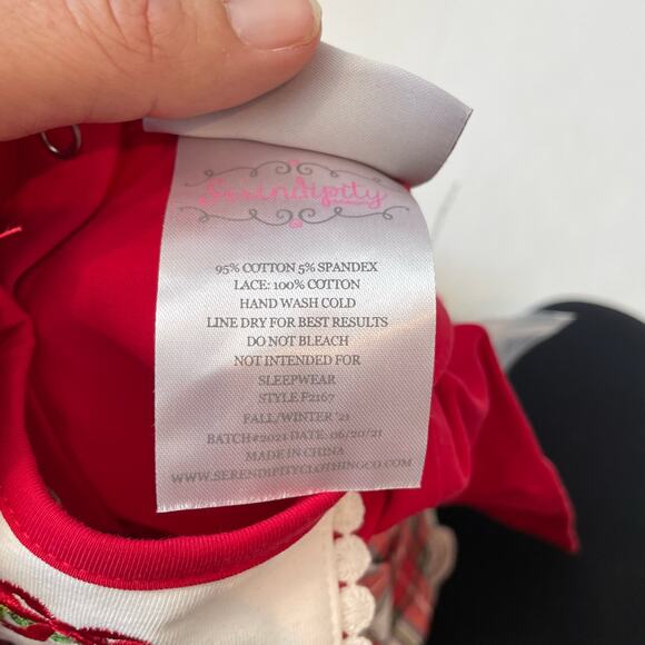 NWT Serendipity 9M Tartan Plaid Embroidered Wreath Dress - Picture 6 of 6